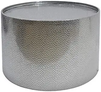

Modern Round Coffee Table with Hammered Iron, Silver, 26. 00\u201D L x 26. 00\u201D W x 17. 25\u201D H Scissors for multiple car