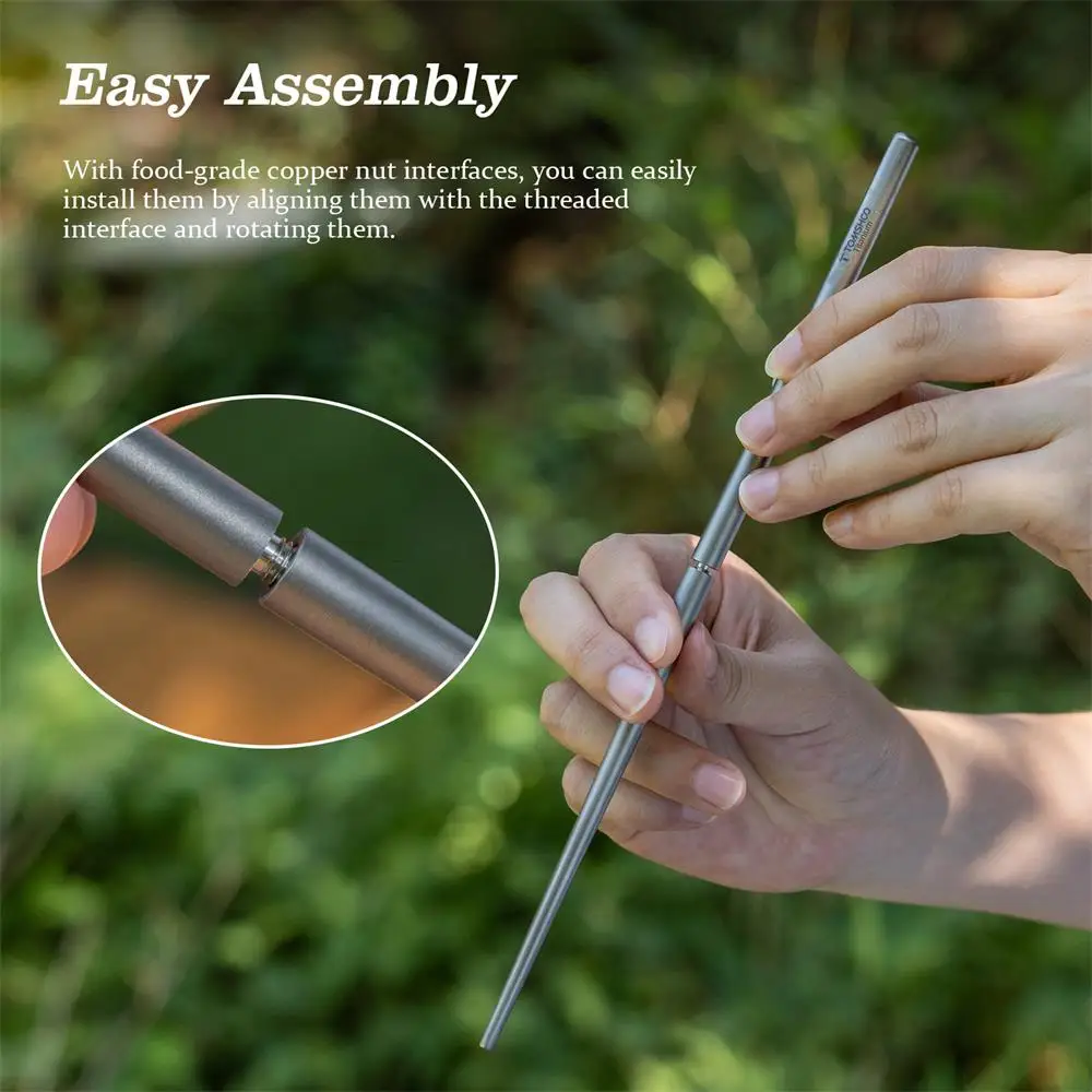 Tomshoo Titanium Foldable Chopsticks Ultra Light Outdoor Camping Tableware with Storage Bag Travel Cutlery Portable Utensils camping cutlery portable tableware portable cutlery titanium tableware
