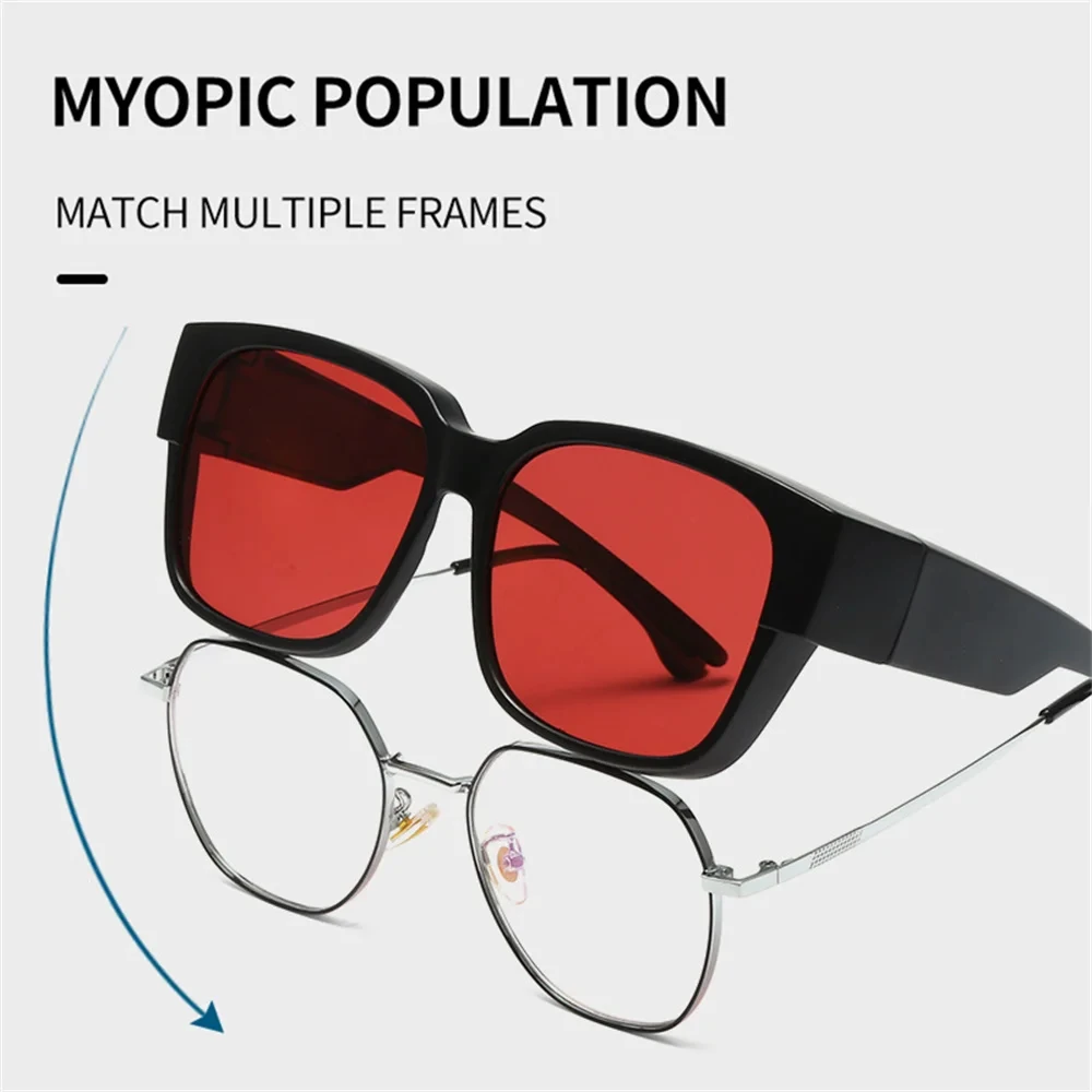 Fashion Polarized Sunglasses Cover Over Myopia Prescription Glasses Portable Men Women Vintage Fishing Driving Eyewear