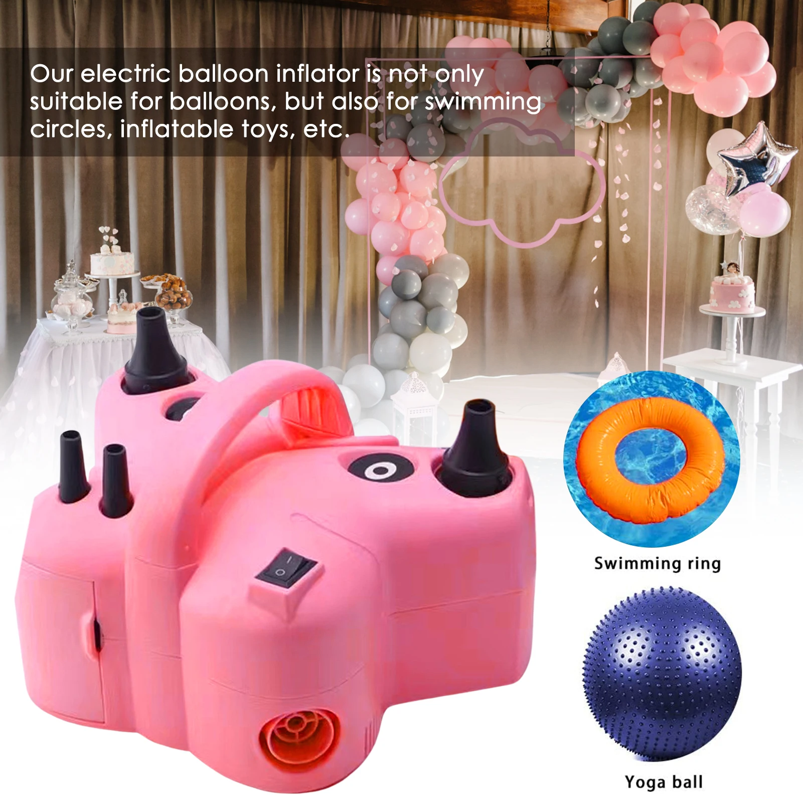 Pompe À Ballon Électrique 680W Avec Minuterie, Pompe De Gonflage Dair Pour  Ballons Avec 2 Buses Du 58,75 €