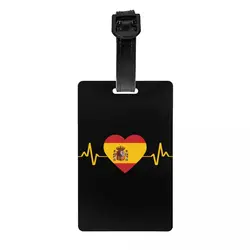 Spain Heart Flag Luggage Tag Spanish Patriotic Travel Bag Suitcase Privacy Cover ID Label