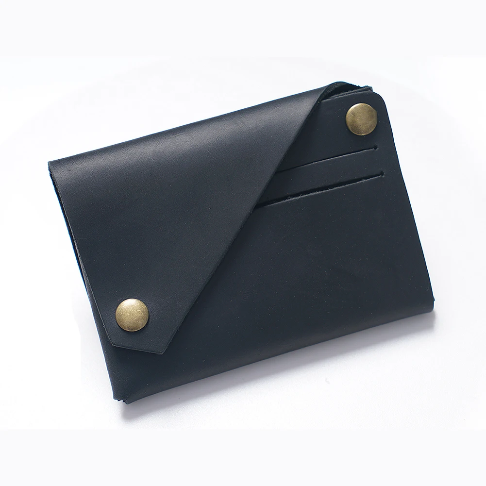 Genuine Leather Card Holder-Slim RFID Wallet Organizer for Credit/Bank/Membership Cards, Hand-Stitched Compact Design, Ready t