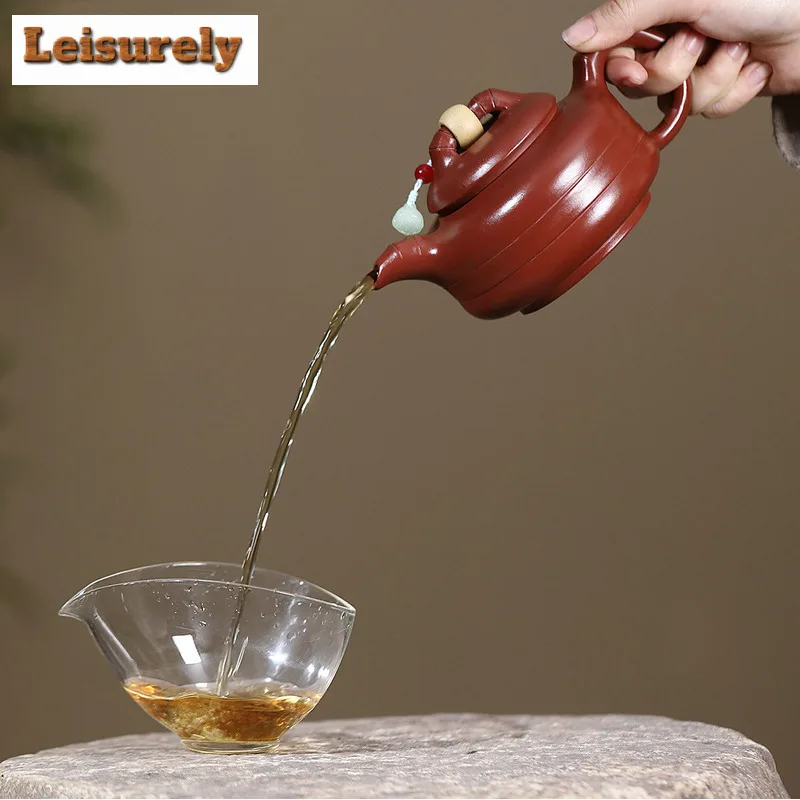 260ml Retro Yixing Purple Clay Teapots Handmade Pot Raw Ore Dahongpao Mud Kettle Chinese Zisha Tea Set Craft Supplies Collection