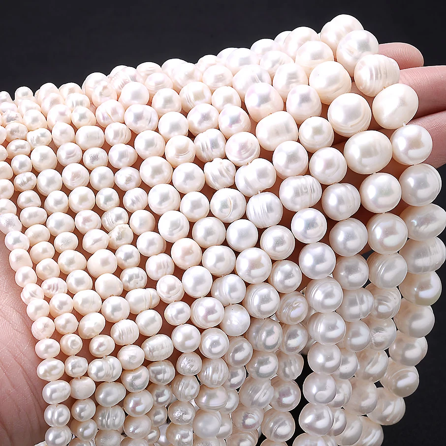 

Natural Freshwater White Pearl Round Beads 4mm 6mm 8mm 9mm 10mm 11mm Spacer Beads for Jewelry Making Diy Bracelet Necklace
