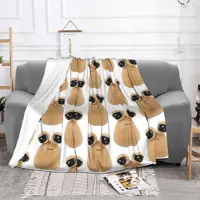 My Pet Alien Pou Flannel Throw Blanket Cute Cartoon Blanket for Bedding Car Super Warm Bedspread 2