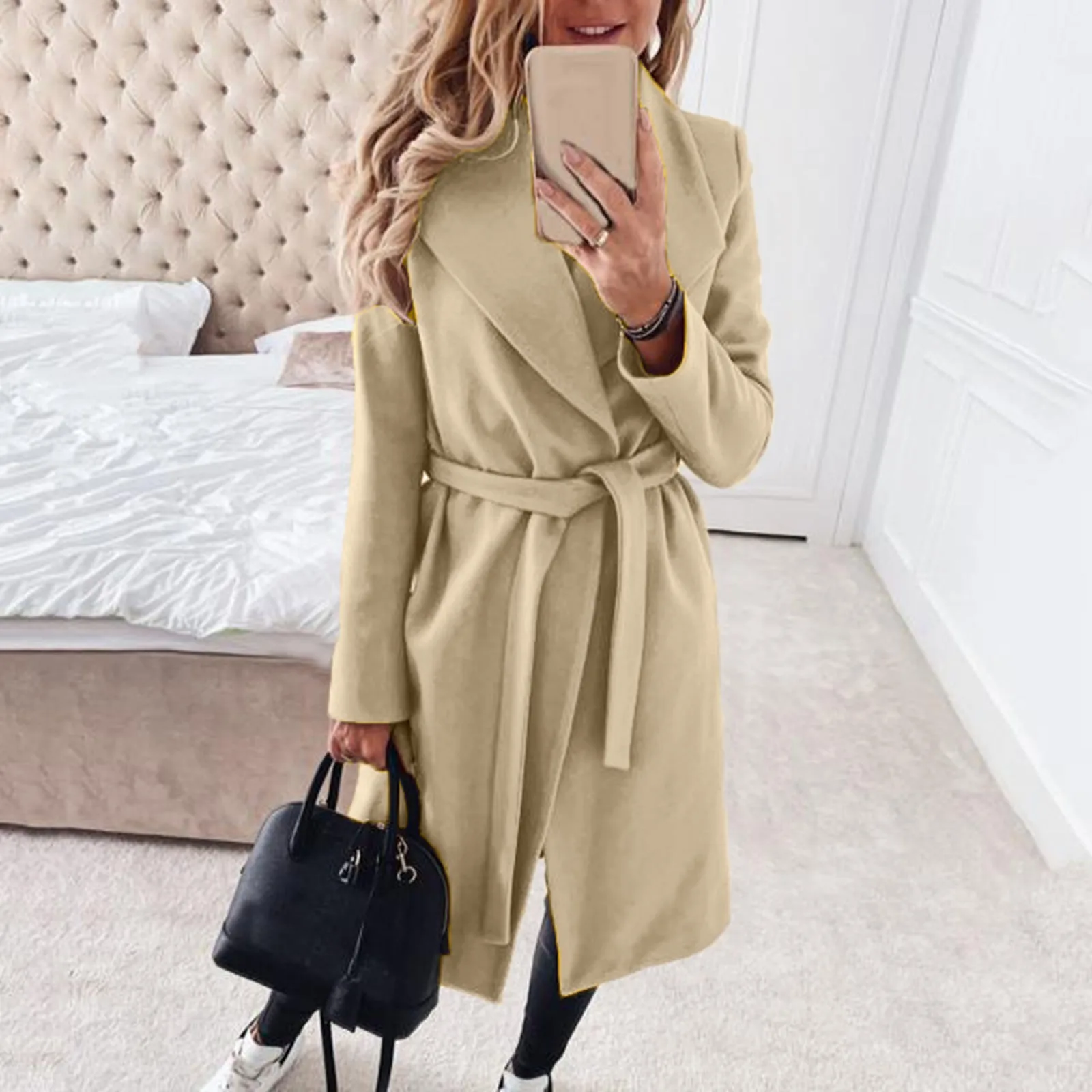 Chic winterjassen voor dames winter trenchcoat revers halflange jas jas met dames winterjassen voor werk _ - AliExpress Mobile