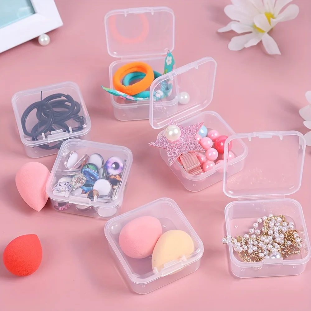 Plastic Clear Square Box DIY Craft Diamond Painting Embroidery Jewelry Rhinestone Storage Container 1 Set (17/21/24/35/45/58)