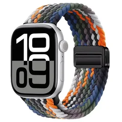 Nylon Braided Magnetic Strap for Apple Watch - Comfortable and Stylish Design (Cowboy color)