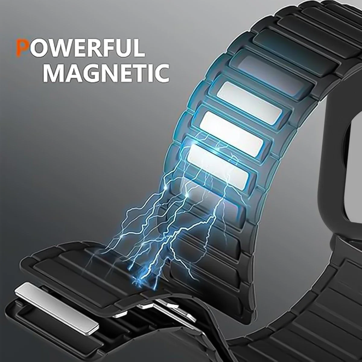 Enhanced Protective Case with Silicone Strap and Magnetic Sports Bands - Full Cover Screen TPU Soft Shell