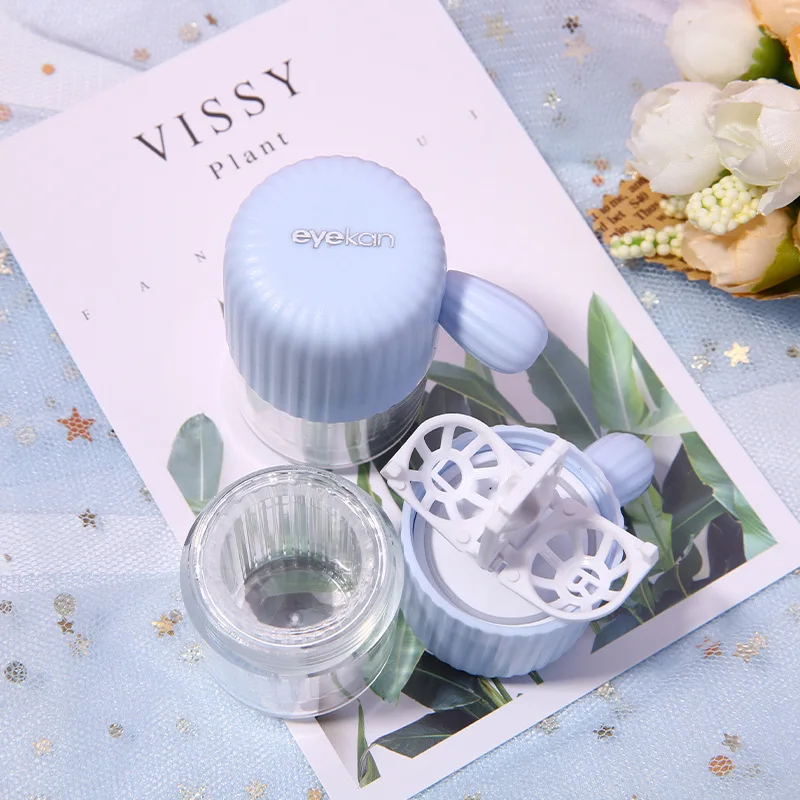 

Contact Lens Cleaner Portable Manual Cleaning Cosmetic Contact Box Travel Contact Lens Case Manual Rotary Cleaner
