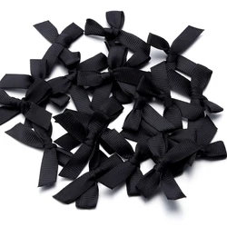 Pink Satin Ribbon Bows - Set of 50, Small Size Craft and Party Decor - 4x3.5cm 50Pcs (Black 2)