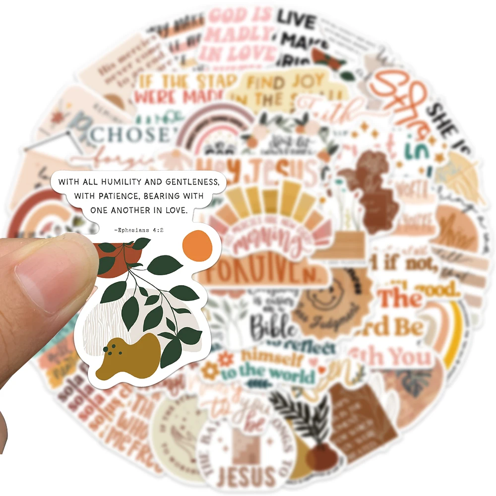 50Pcs Inspirational Phrases Stickers, Christian Stickers Religious