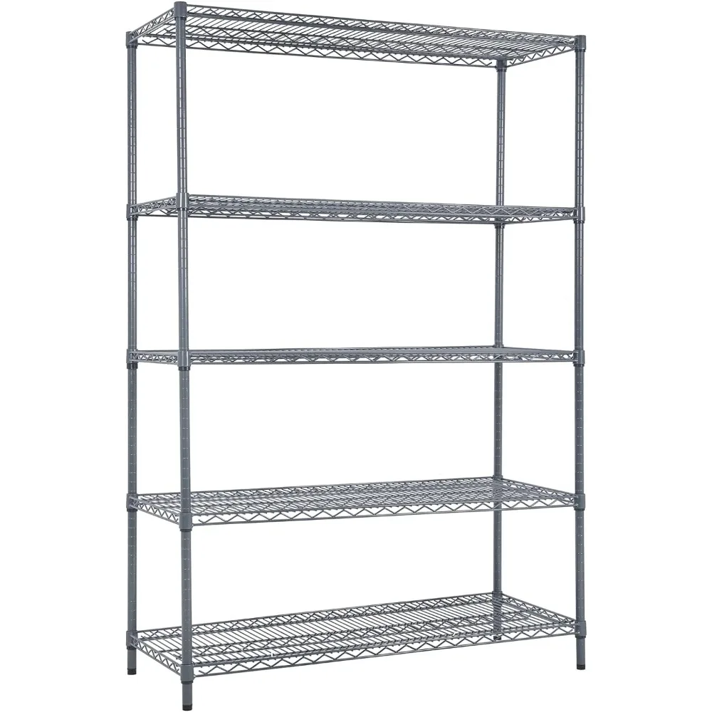 

Land Guard 5 Tier Storage Racks and Shelving - 48" L x 20" W x 72" H Heavy Steel Material Pantry Shelves - Each Unit Loads 350