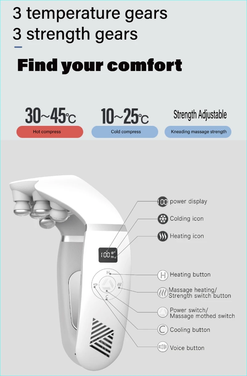 Hot Cold Compress Cervical Spine Multifunctional Massager Health Neck Protector Effective Pain Relief Smart_voghion.com