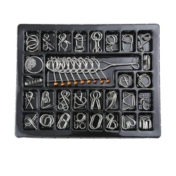 Intricate Metal Wire Brain Teaser Puzzle - Advanced IQ Challenge Game (30 Piece Set)