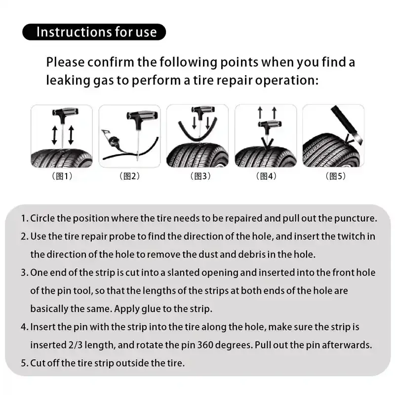 Car Repair Tools 57pcs Car Tire Repair Kit Studding Tool Set Auto Bike Motorcycle Puncture Plug
