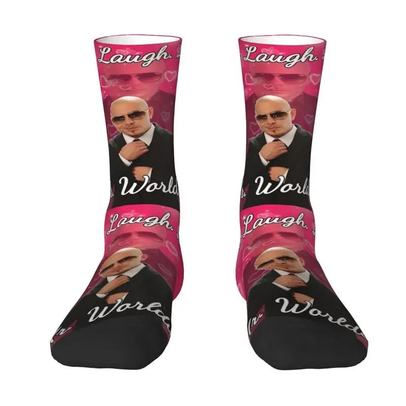 

Cute Mr. World Rapper Pitbull Says Socks Men Women Warm 3D Print To Live Laugh Love Basketball Sports Socks