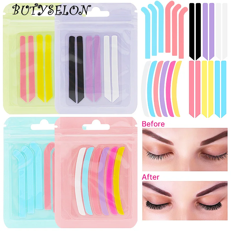6pcs Eyelash Lifting Silicone Stripe Reusable Eye Lash Lift Curler Pad Perm Ribbon Eyelashes Extension Supplies Makeup Tools