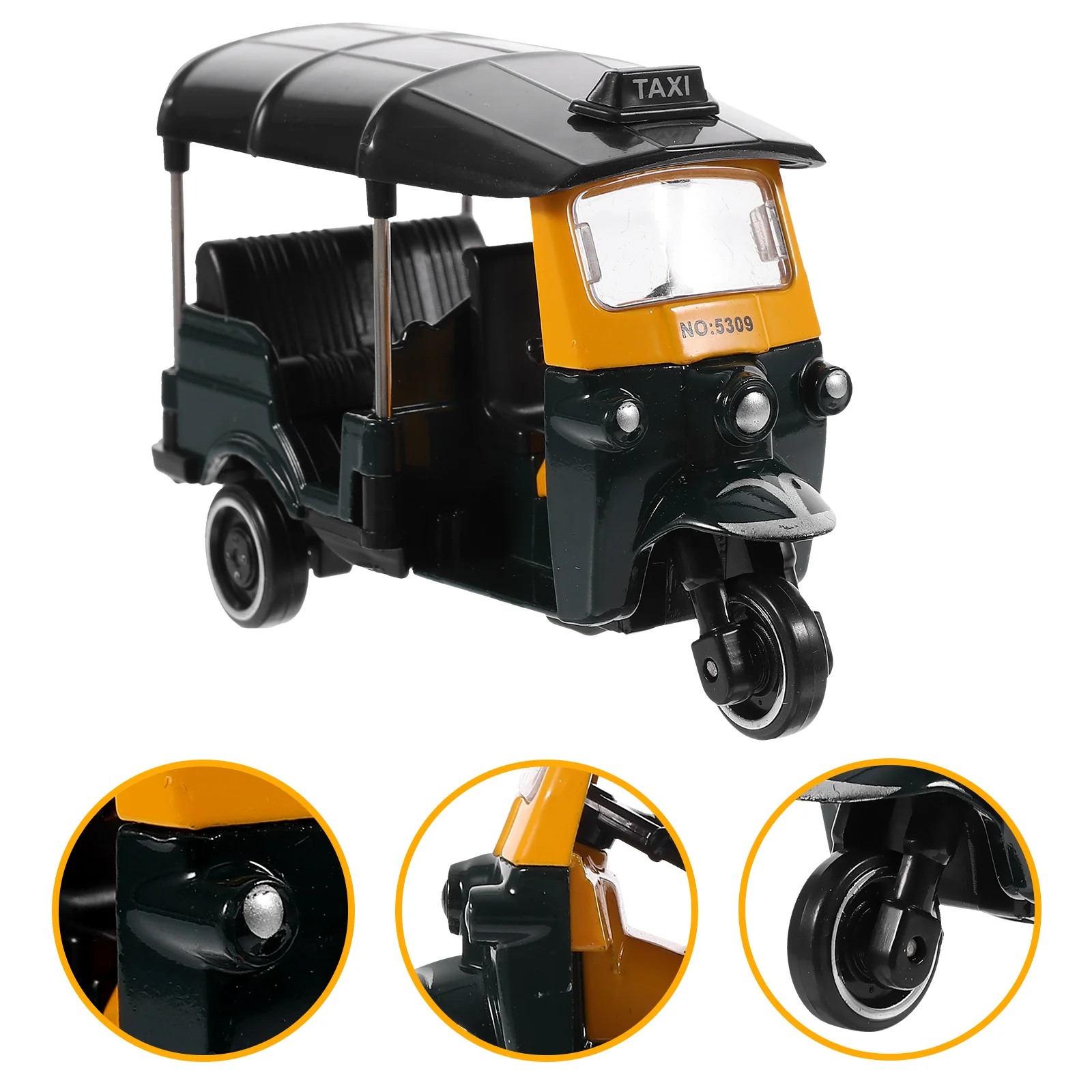 

Thai Tricycle Model Toy Simulation Tuk Tuk Car Figurine Children Vehicle Toy Modeling Desktop Cake Topper Decoration Birthday