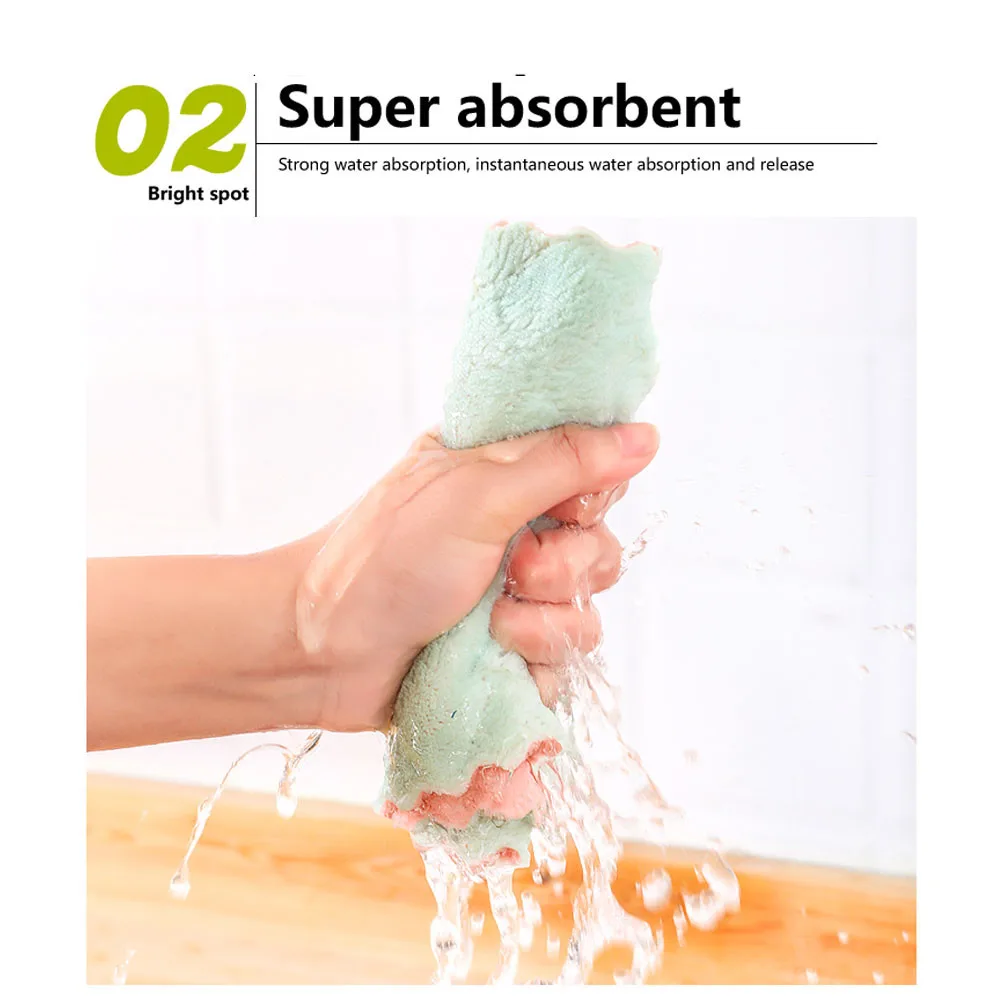 Microfiber Towel 10pcs Absorbent Kitchen Cleaning Cloth Non-stick Oil Dish Rags Napkins Tableware
