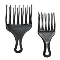 1pc Insert Afro Hair Pick Comb Wide Comb Teeth Hair Fork Brush Man Oil Head Hair Plastic Gear Comb Curly Afro Hairdressing Tools 1