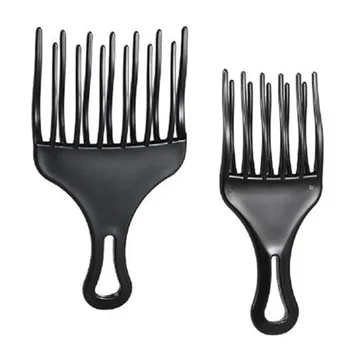 1pc Inserto Capelli Afro Pick Pettine Pettine Largo Denti Forchetta Spazzola Uomo Testa di Olio Capelli Ingranaggi di Plastica Pettine Ricci Afro Strumenti di Parrucchiere 1
