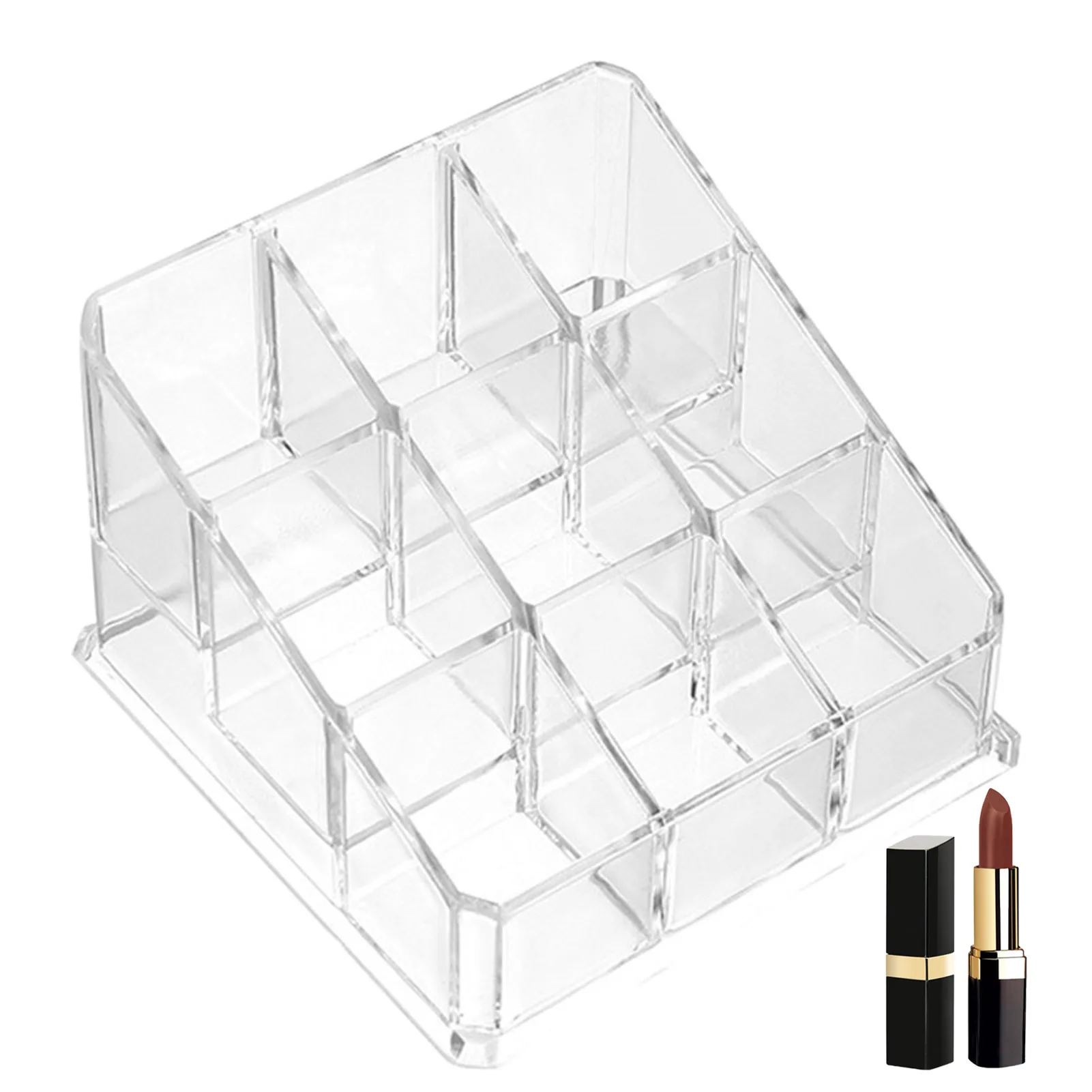 Clear 9/24/36/40 Grids Acrylic Makeup Organizer Lipstick Holder Display Rack Case Cosmetic Nail Polish Make Up Organiser Tool 2
