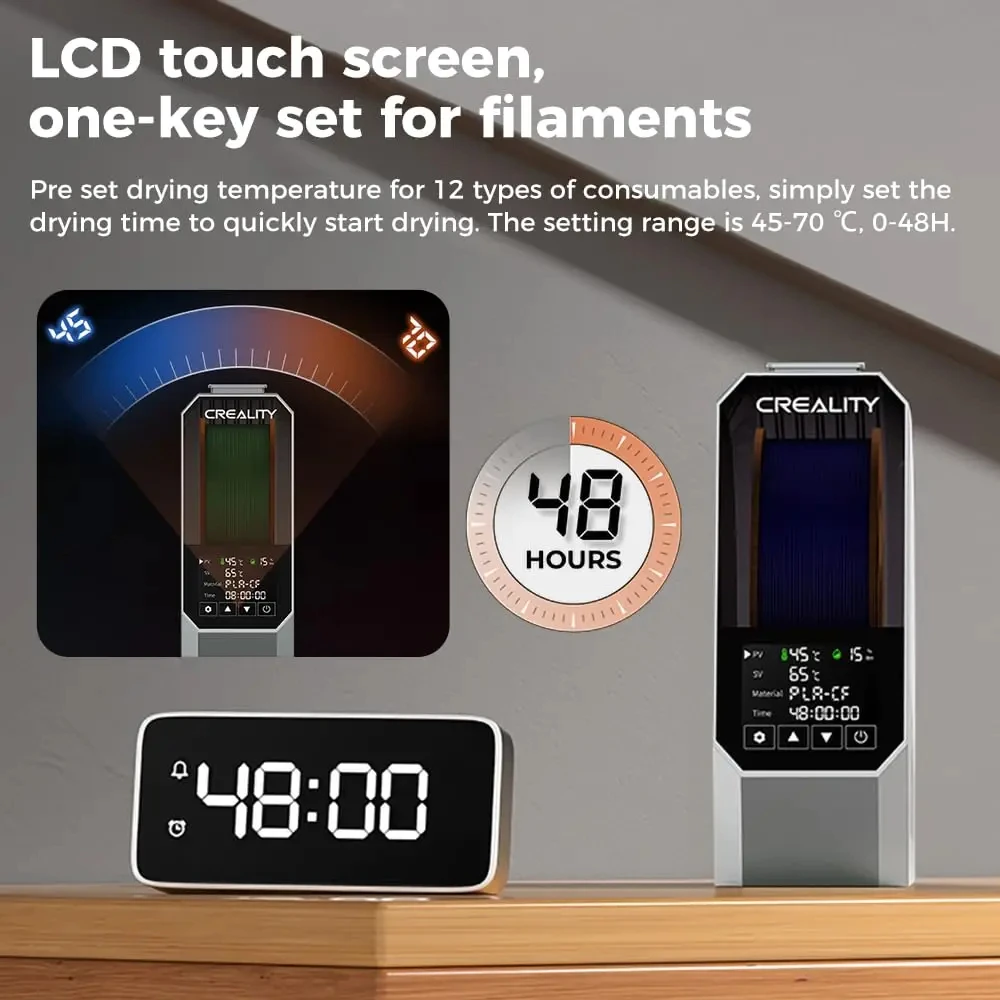 3Dプリンターフィラメント乾燥ボックス 360°熱風加熱 1kg Creality K1