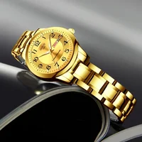Ladies Fashion Ultra-thin Steel Band Dual Calendar Luminous Waterproof Digital Scale Watch Quartz Watch for Women Gift Clock 2