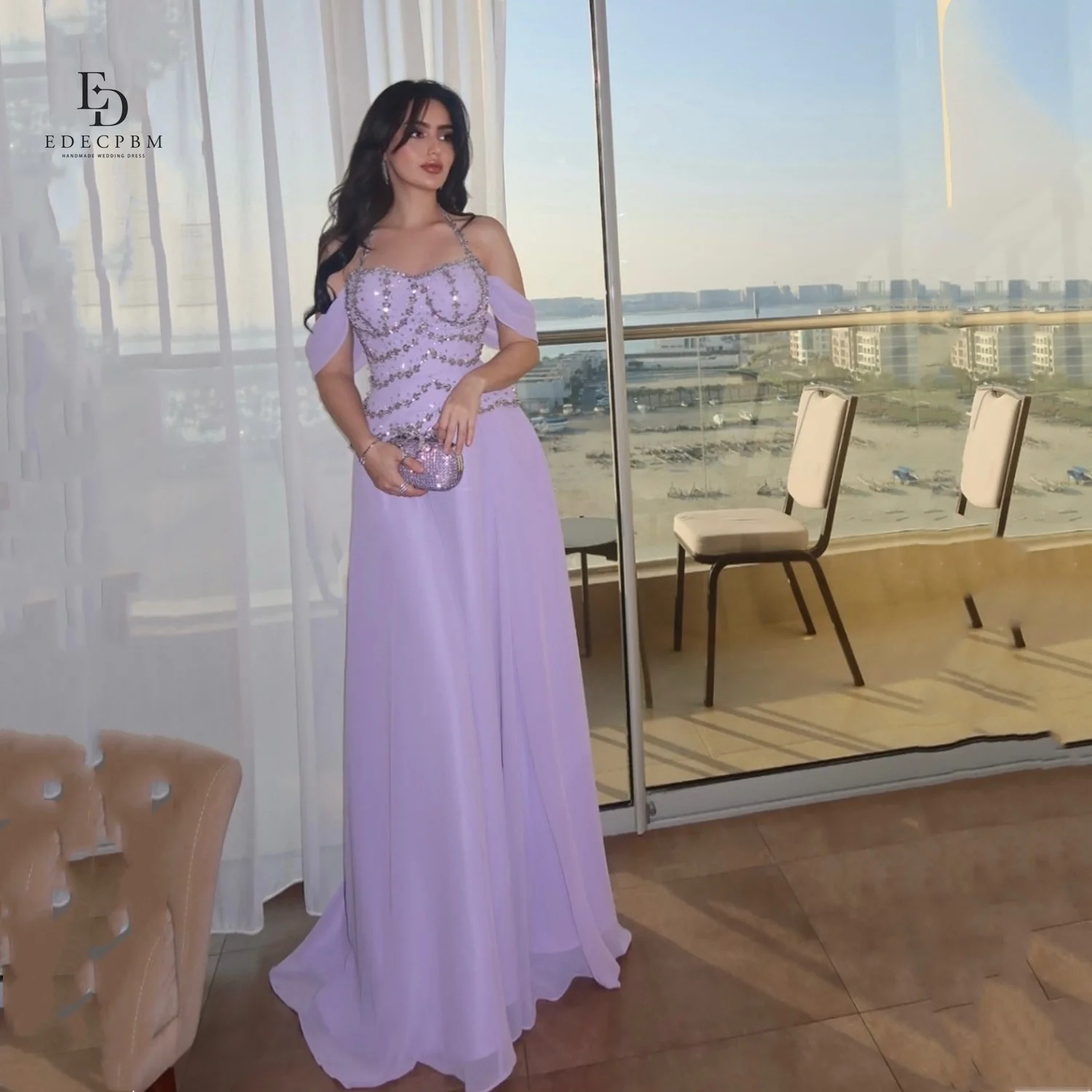 green emerald velvet dress Ladivine CC0389 Fitted Embellished Formal Gown with Plunging Neckline Silver-Nude / 4