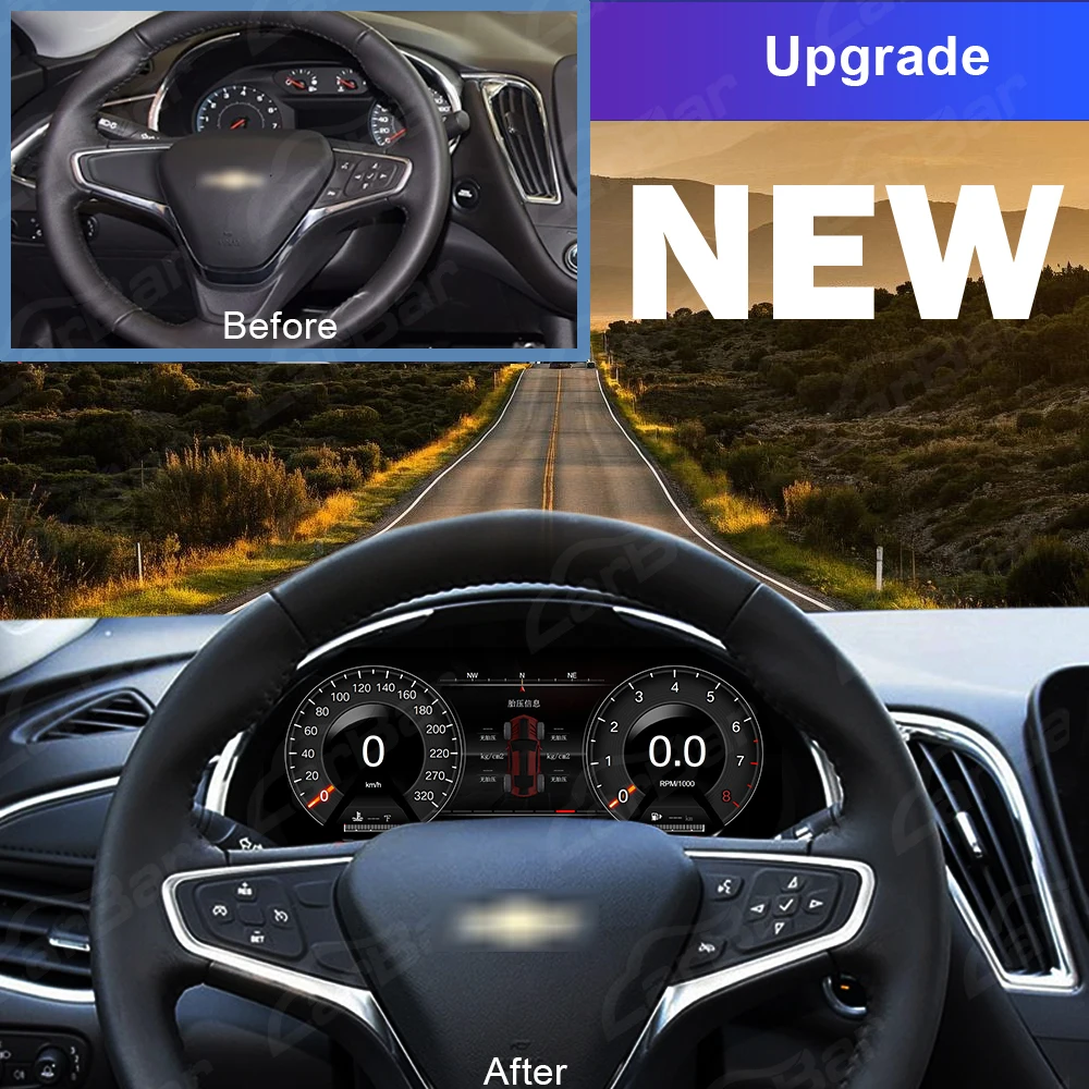 Carbar 12,3 "pantalla LCD para salpicadero para Chevrolet Malibu XL 2015-2022 generación grupo de instrumentos digitales para coche 3