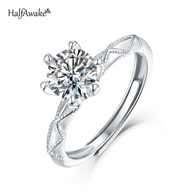 

Elegant Six Claw 3ct D Color Resizable Promise Ring For Women Free Shipping 925 Silver Jewelry Certified Engagement Wedding Gift