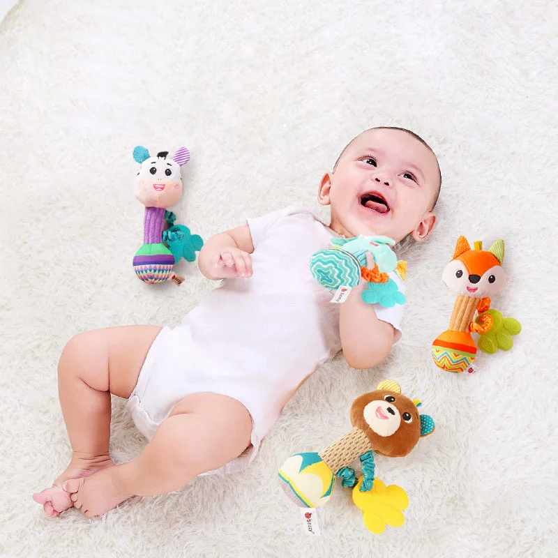 Baby Soft Rattles Toys Infant Sensory Development Hand Grip Toys Cute Stuffed Animal Handbells Hanging Rattle for Baby Gifts images - 6