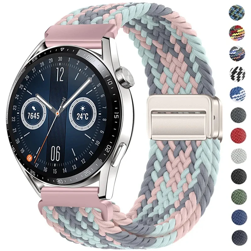 สายรัดนาฬิกาไนลอน 22/20 มม. ปรับได้ ใช้ได้กับ Huawei Samsung หลายรุ่น