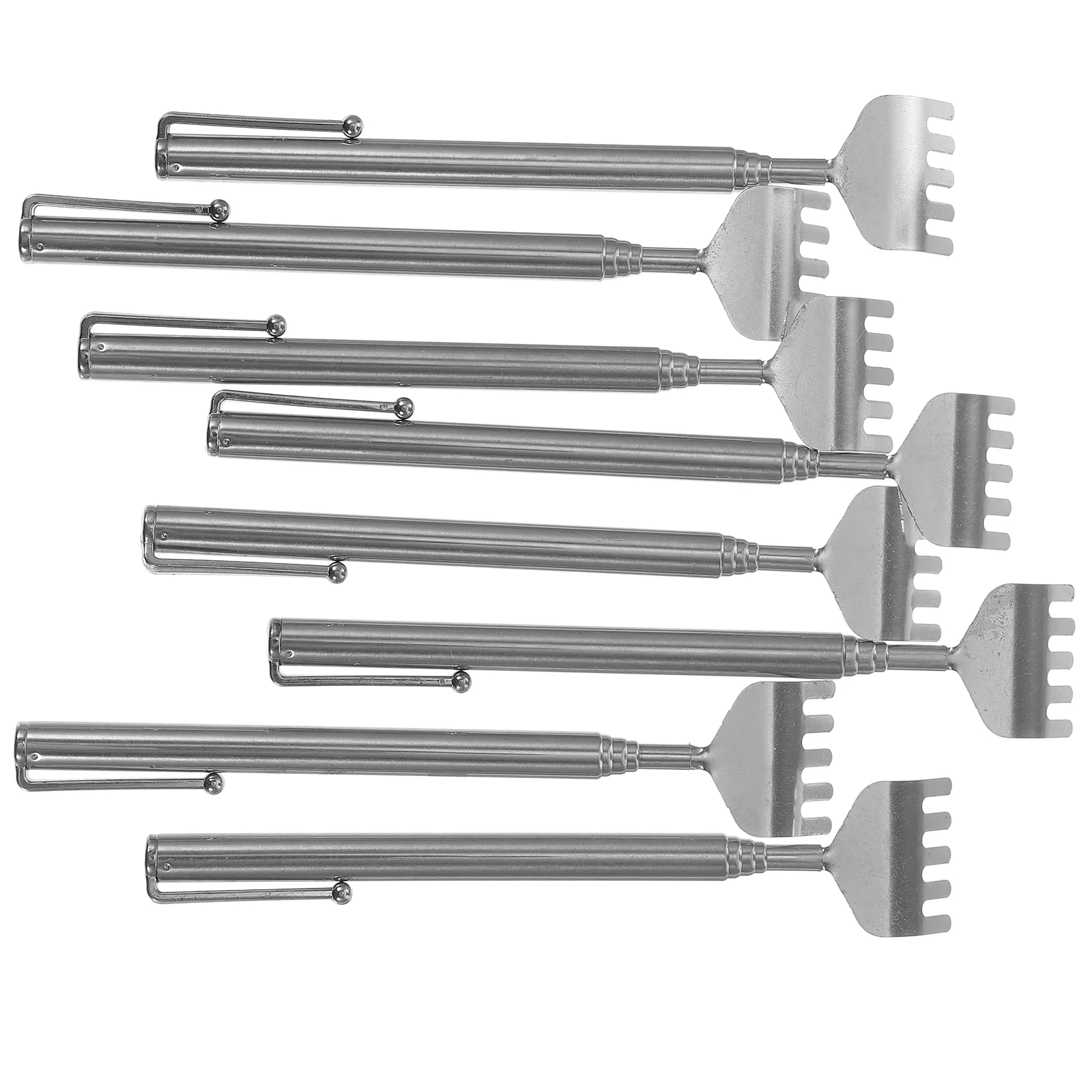 8 יחידות מרחיבי גב ניידים מתקפלים עם ידית ארוכה מפלדת אל-חלד כלי הקלה לגוף טלסקופי