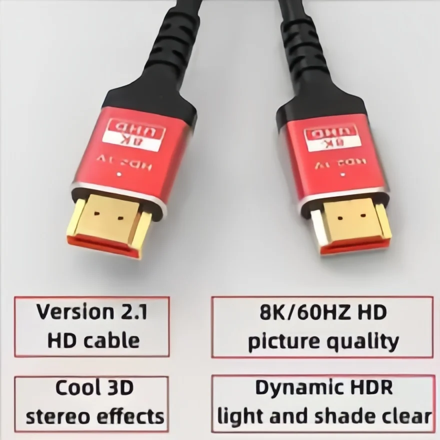 HDMI Cable 8K HDMI 2.1 Cable 8K@60Hz 48Gbps eARC/ARC HDCP 2.3 HDR for RTX PS5 PC Laptop Projector 4K/8K TV