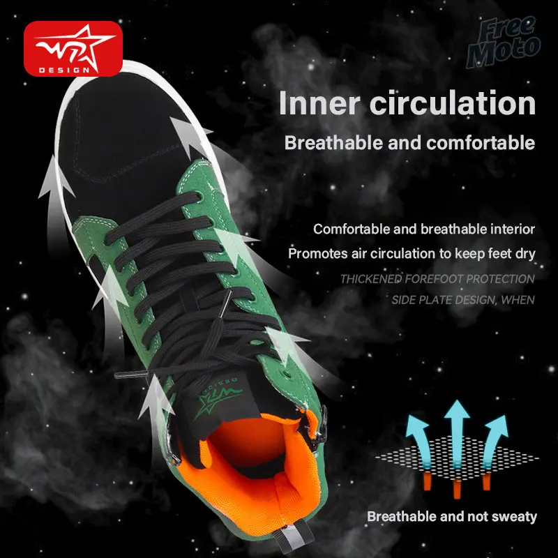 Motorcycle Boots motorcycle shoes motorcycle boots Men Motocross Boots Breathable Racing Riding 2 Colour