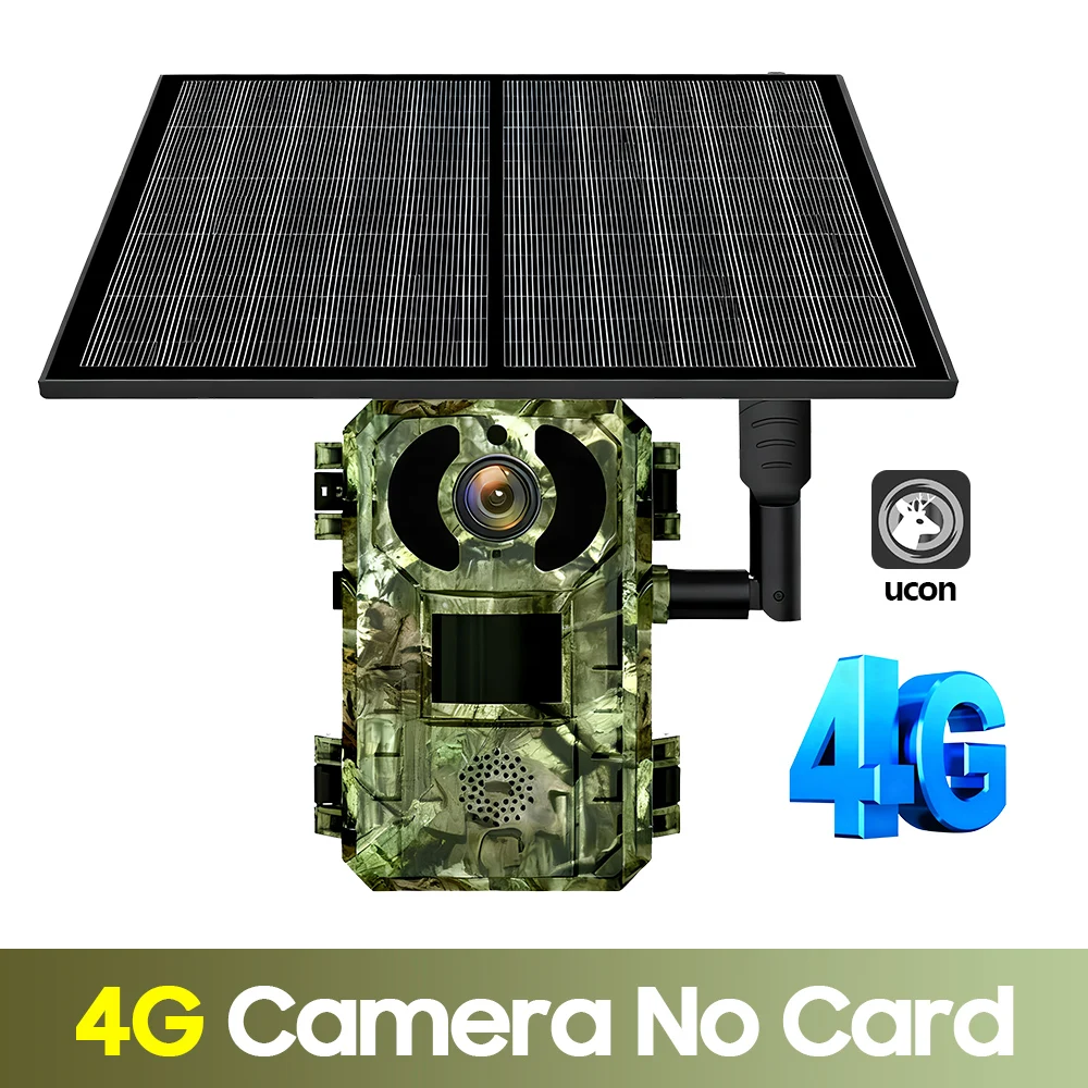 Fotocamera da Caccia 4G EU con Batteria Solare, 4MP 2K, Sensore PIR, Visione Notturna 940nm