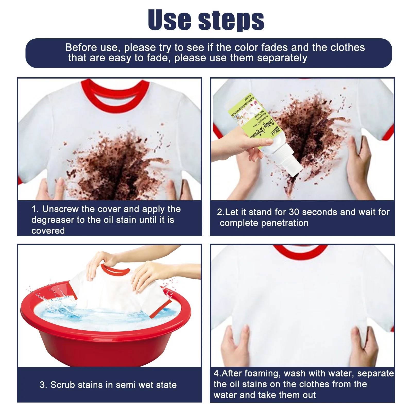 Clothes Oil Stain Remover Dust Cleaner Stain Cleaning Spray Remover Effective Oil Removal For Fabric Cloth