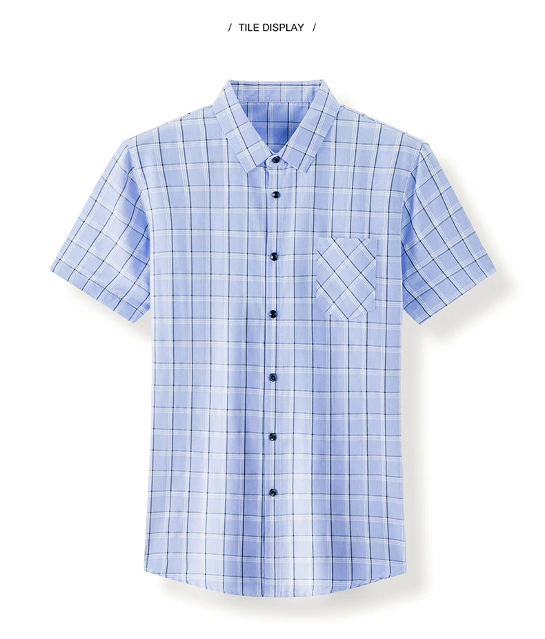 New Brand Summer Short sleeve Casual Shirts Plaid Top Business Social Camisa Masculina Men Clothes C876 short sleeve button down