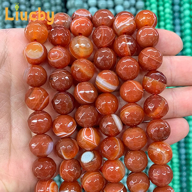 

Real Natural Stone Indian Agates Beads For Jewelry Making DIY Ear Studs Ring decoration Crafts headwear 15" Strand 4/6/8/10/12mm