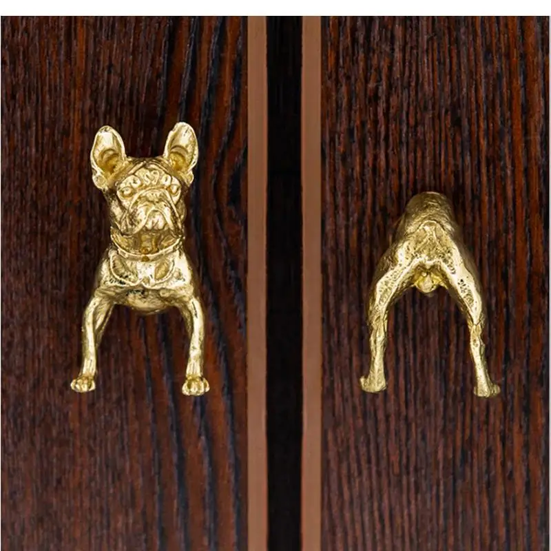

Creative animal modeling cabinet handles Light luxury brass material handles for furniture drawer dresser single hole handle