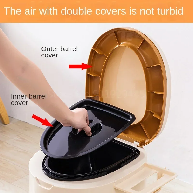 Portable Toilet Portable Toilet for Elderly & Pregnant Simple Bedroom Movable Spittoon Adult Household Plastic Toilet