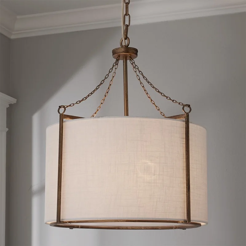 

Французская люстра-фонарик в стиле ретро с тканевым покрытием, креативная лампа для гостиной, спальни, кабинета с теплым светом, мягкая лампа