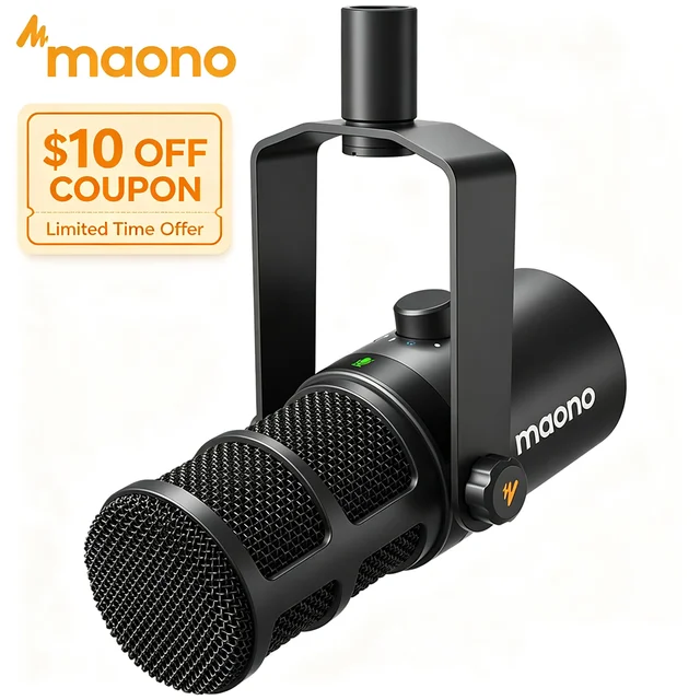 Micrófono MAONO PD400X USB y XLR todo en metal