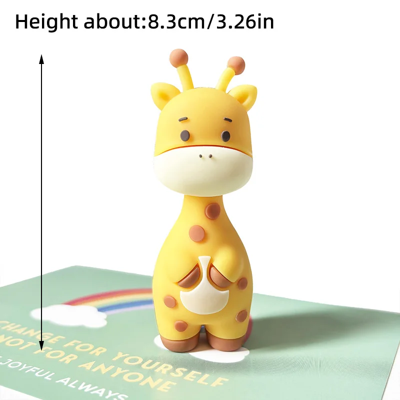 Safari Giraffe Kawaii Taart Topper Geel