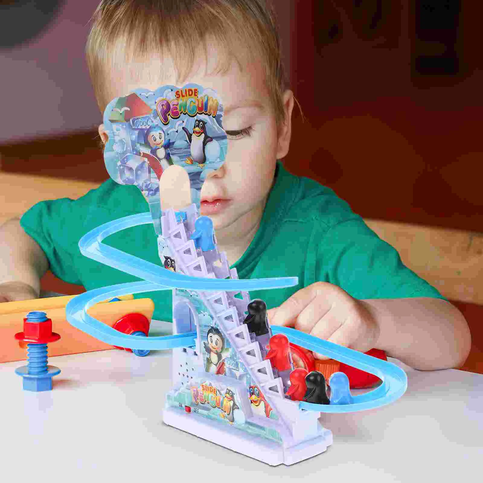 Kids Toy for Boy Penguin Girl Toys up and down Climbing Stair Electric Blue Sliding Kit Child 3