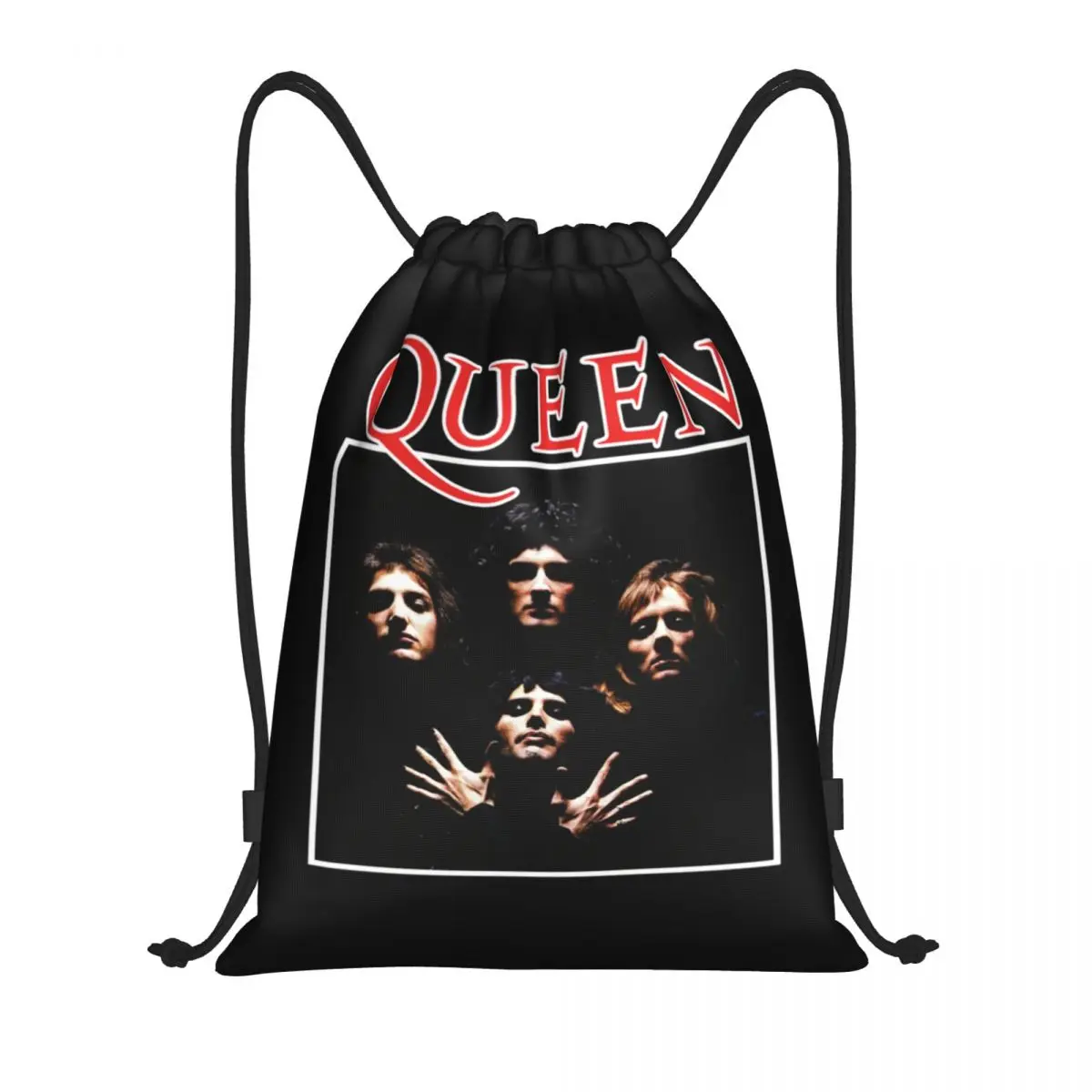 

Freddie Mercury Pop Rock Roll Drawstring Backpack Women Men Sport Gym Sackpack Portable Shopping Bag Sack