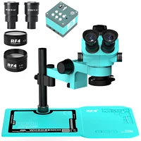 RF47050PRO-FO19 Multi-Functional Silicone Built-in Metal Microscope Base, Mobile Phone Repair Triocular Stereo Microscope 6 Zoom 2