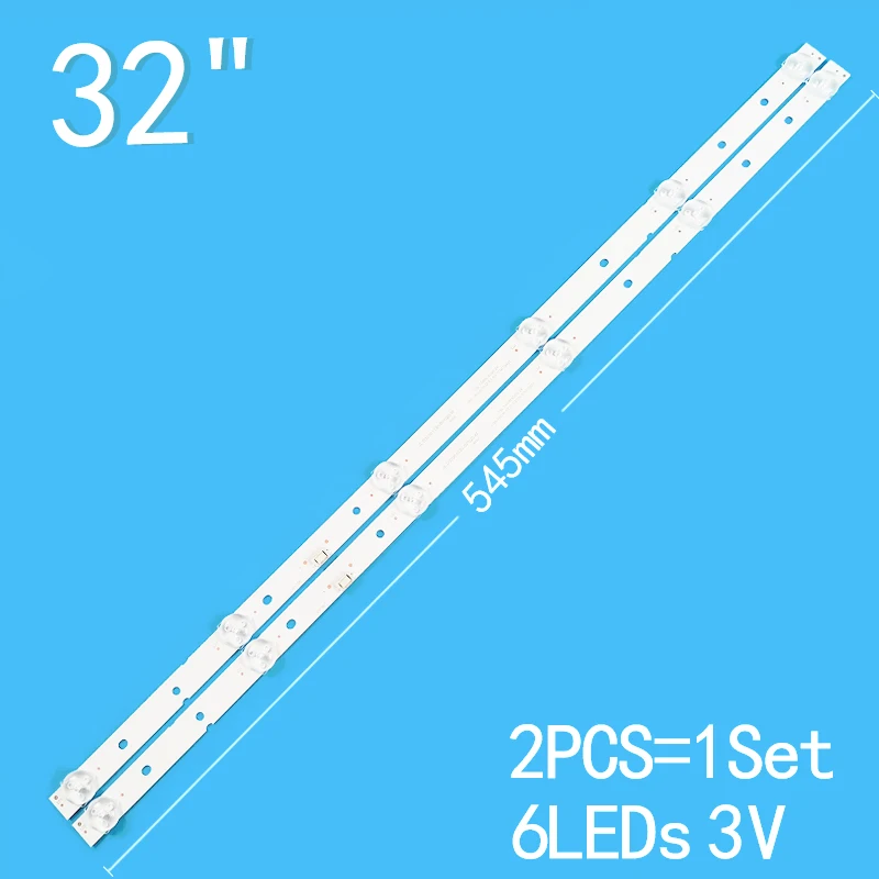 New 2PCS/lot 545mm 6LEDs 3V For 32